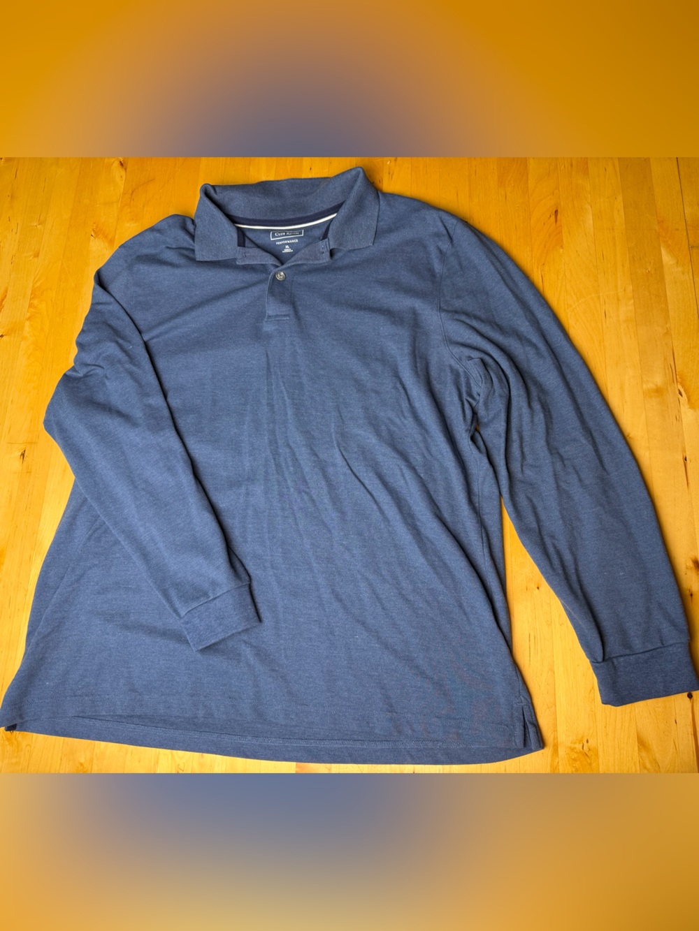 Club Room Men's Long-Sleeve Polo in Navy Blue
